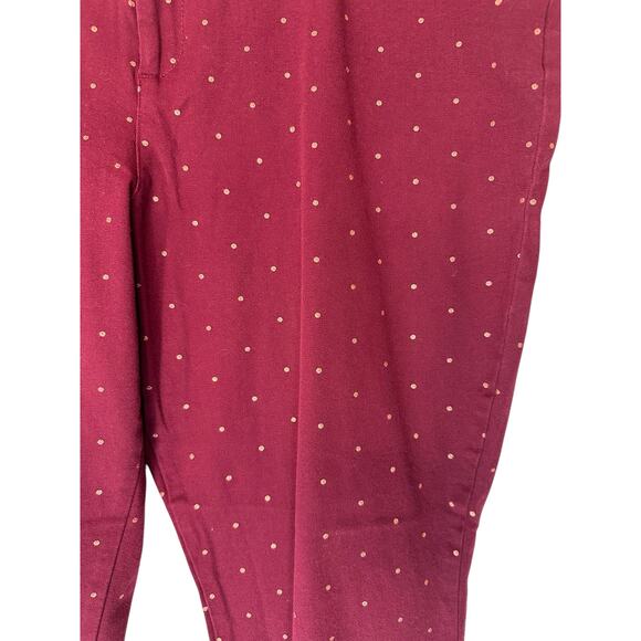 Old Navy Plus Burgundy Rose Gold Polka Dot Work Pixie Ankle Pants Size 20 - Picture 7 of 14